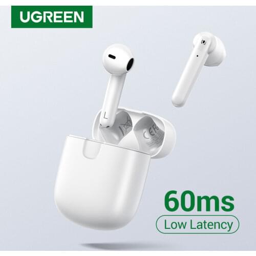 UGREEN HiTune T2 Bluetooth 5.0 True Wireless Earbuds TWS 4 Mic Stereo Earphones Gaming Mode 60ms Low Latency Wireless Charging