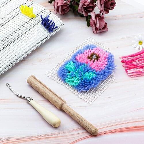Handy Yarn Cutter DIY Latch Hook Tapestry Crafting Kits 20inch Mesh Fabric