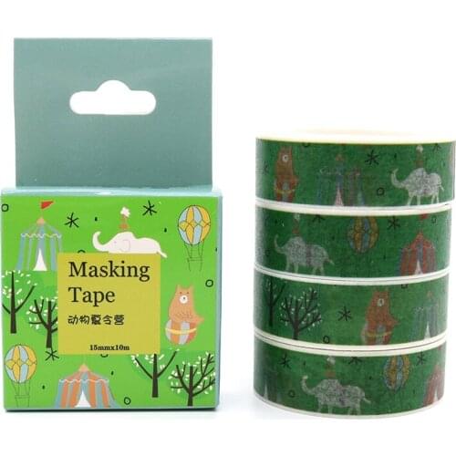 Box Package Animals In The Forest Washi Tape Masking Tape Decorative Scrapbooking Adhesive DIY Sticker Label Tape 10m*15mm