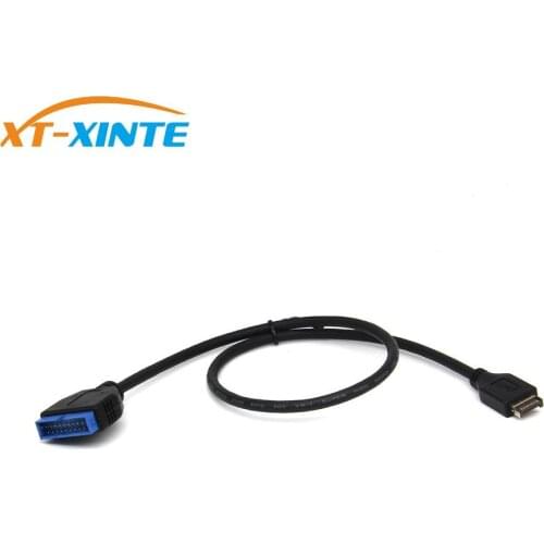 XT-XINTE USB 3.1 Type-E Male to IDC20P Male Adapter Cable 20Pin Extension Cable for Computer Motherboard 30cm