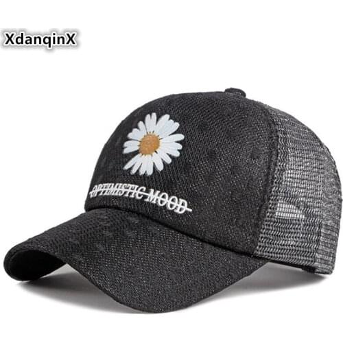 XdanqinX Adjustable Size Mens Hollow Mesh Cap Baseball Caps 2020 Summer Thin Breathable Hat Couple Hat Womens Brand Sports Cap