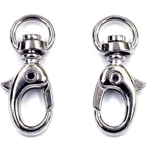 10Pcs Swivel Lobster Clasps For Key Ring Chain Silver Plated Zinc Metal Alloy Jewelry DIY Findings 31x15mm