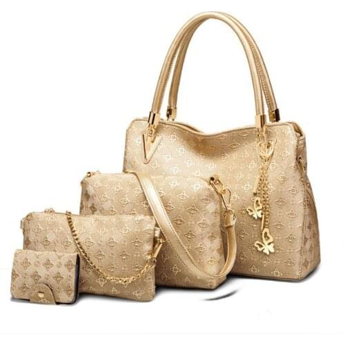 Women Top-Handle Bags Female Composite Bags Women Messenger Bags Handbag Set PU Leather Wallets Key Bag Set