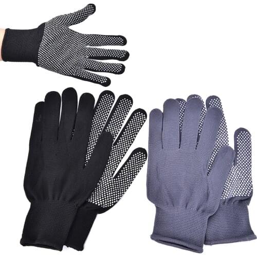 1 Pair Hair Straightener Perm Curling Hairdressing Heat Resistant Finger Glove Black Grey Color Thermal Styling Gloves