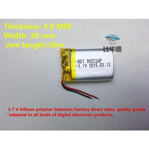 10pieces/lot) 042030 180 mah lithium-ion polymer battery quality goods quality of CE FCC ROHS certification authority
