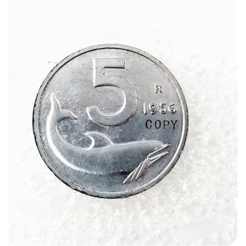 1956 R Italy 5 Lire Aluminium Copy Coin