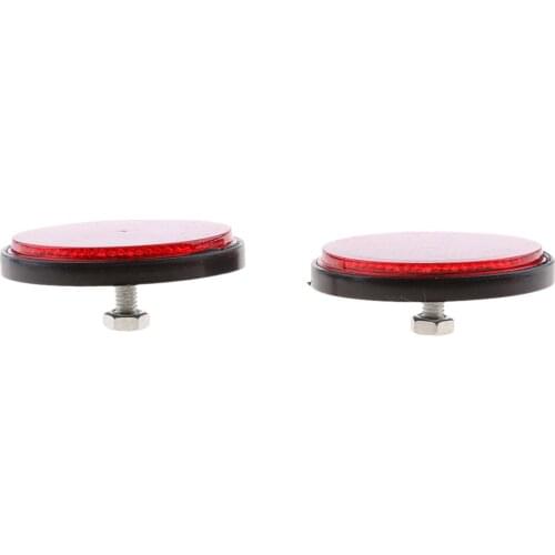4pcs 2 Inch Round High Visibility Reflective Reflector for Motorcycles Motor ATV Bikes Dirt Bike - Red & Orange