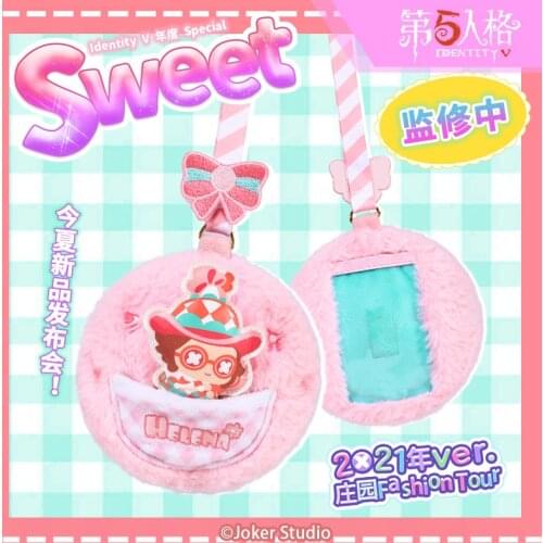Anime Identity V Dessert Theme Helena Adams Plush Card Case Student ID Bus Bank Card Holder Keychain Pendant Toy Cosplay Gift