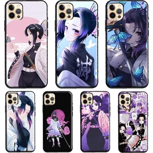 Shinobu Kocho Kimetsu no Yaiba Silicone Case For iPhone XR X XS MAX SE 2020 6S 7 8 Plus 12 Mini 11 Pro Max Shell Cover