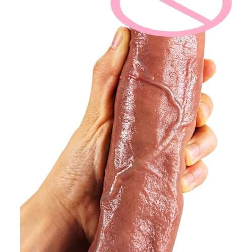 Double Layer Huge Dildo Silicone Realistic Penis Skin Feeling Big Dildo with Suction Cup Adult Sex Toys for Women Strapon Dildo
