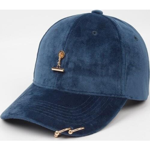EasyGarment 2021 Fashion Hip Hop Streetwear Velvet Vintage Washed Hat Women Curve Brim Adjustable Metal Buckle Baseball Cap