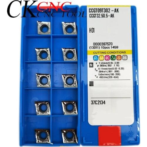CCGT09T302-AK H01 CCGT09T304 CCGT09T308 CNC lathe tools carbide turning Inserts Used for Aluminum processing non-ferrous metal
