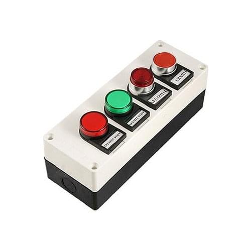 Red Light Lamp 1NC 1NO Self Lock Push Button Station