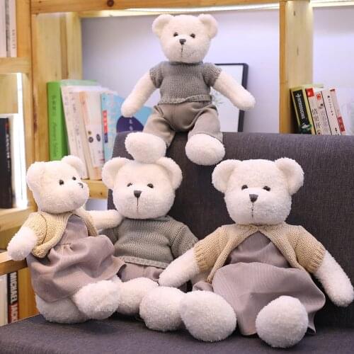 Lovely dress couple Teddy bear plush dolls children birthday holiday surprise giftsHome decoration