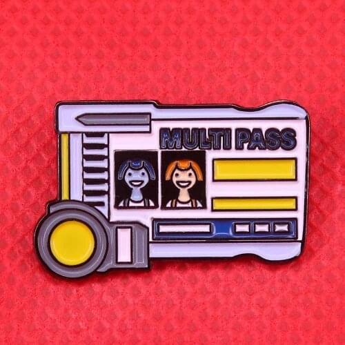 Multipass enamel pin cute cartoon brooch Fifth element inspired badge taxi bus pins high tech science jewelry adventure gift