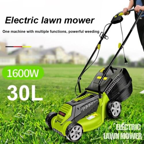 1600W Powerful Electric Lawn Mower Lawn Mower Hand Push Electric Household Lawn Mower Lawn Mower
