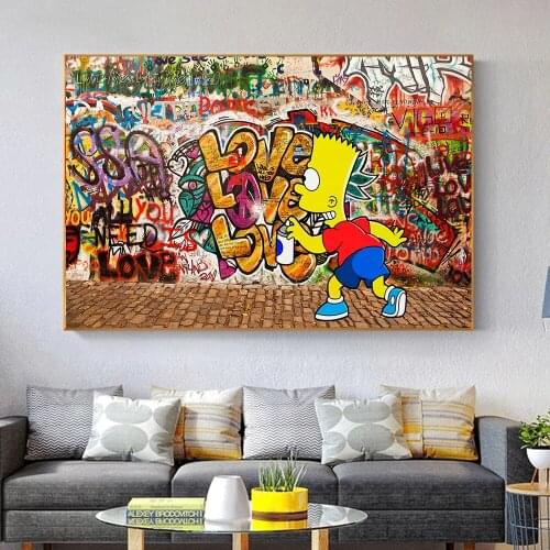 Cartoon Anime Canvas Drawing Yellow Cute Printing Home Decor Picture Poster Wall Art Living Room Artwork