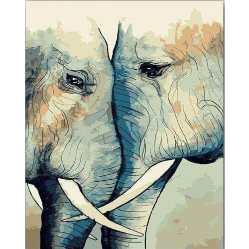 Elephant Painting By Number DIY kits 40x50 On Canvas With Frame Oil Picture Drawing Coloring By Number Home Decoration Wall Art