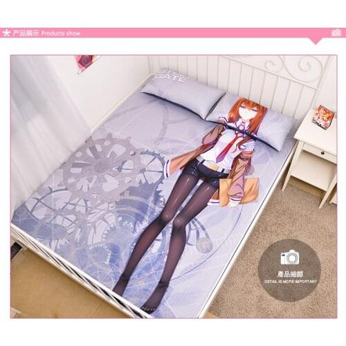 Anime Cartoon Steins;Gate Milk Silk Mattress Cover Fitted Sheet Fitted cover bedspread counterpane bedding No.G001