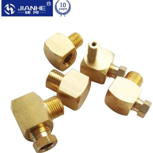 JM TYPE Plane elbow joint/ Machine tool lubrication Brass oil Pipe Fitting 4/6mm OD Tube Compression Fitting Connector