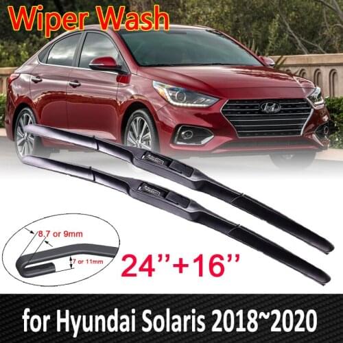 Car Wiper Blade for Hyundai Solaris 2018~2020 HC Front Windscreen Windshield Wipers Car Accessories Stickers j Hook Type 2019