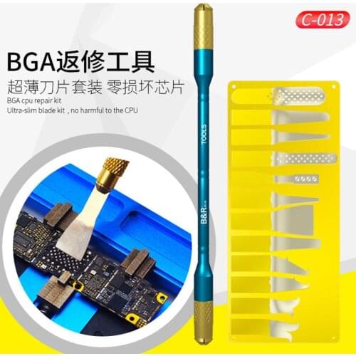 13in1 CPU IC Glue Remover Thin Blades Phone BGA Back Cover Glass Glue Clean Removal Fingerprint Scraper Disassemble Rework Tools