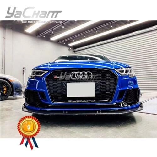 Carbon Fiber Front Bumper Splitter For 2017-2020 RS3 8V Facelift YC DESIGN Style Front Lower Lip