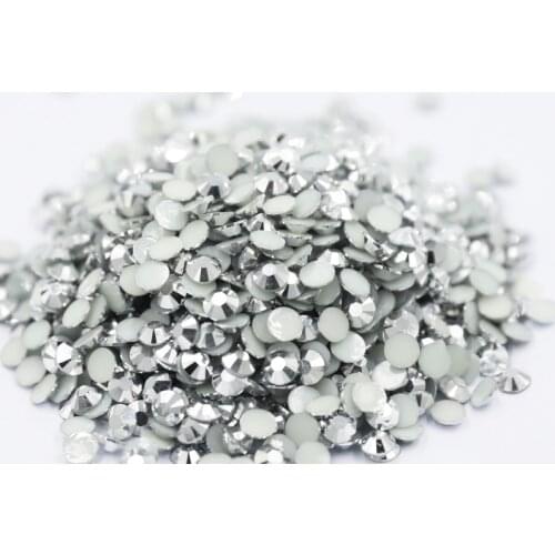 Silver Hematite Color 2~6mm Flatback стразы Resin Non hotfix Rhinestones in Bulk Package Plastic Nail Art Decoration for Garment