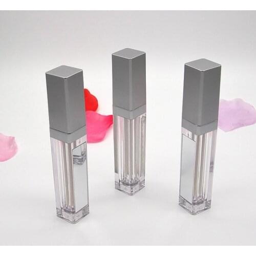 Led Light Mirror Lip Gloss Tubes Square Clear Lip Gloss Bottles Lipgloss Refillable Bottles Containers Makeup Packaging SN3378