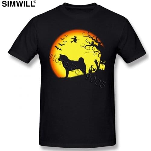 Japanese Akita Tshirts Classic Summer T Shirt Pure Cotton Tee for Men Short Sleeve Crew Neck Inu Dog T-Shirts