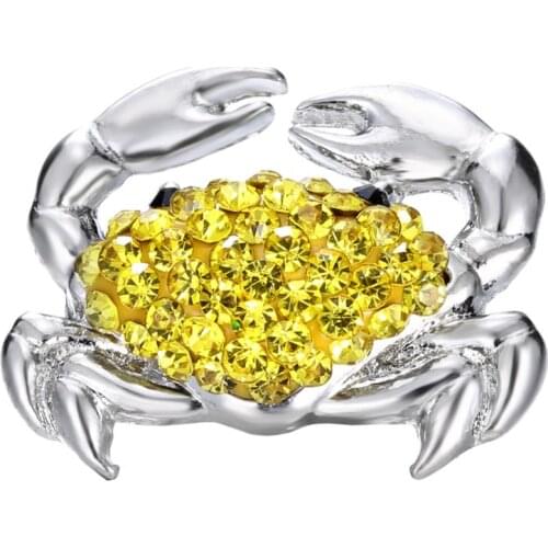 Snap Jewelry 5PCS "Crab" Shaped Ginger snap button charms Fit Snap Button Bracelet and Button Pendant DelicateLSSN08*5