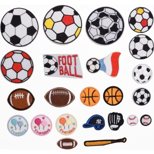 1Pcs Football basketball Patches for Clothes Embroidery Appliques Child Clothing Accessories Badge