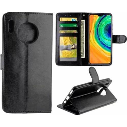 50pcs/lot Double Fold edge Crazy Horse Wallet PU Leather +TPU Case For Huawei Mate 30 Mate 30 lite Nova 5i Pro