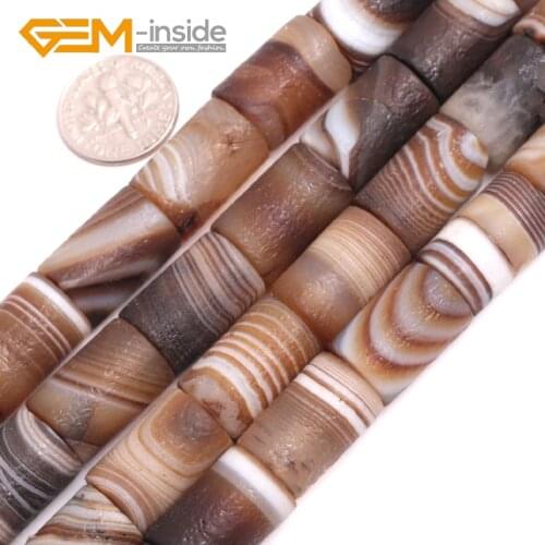 12X18MM Column Shape Botswana Agates Beads Natural Stone Beads Loose Bead For Jewelry Making Strand 15 Inches DIY Gift NEW
