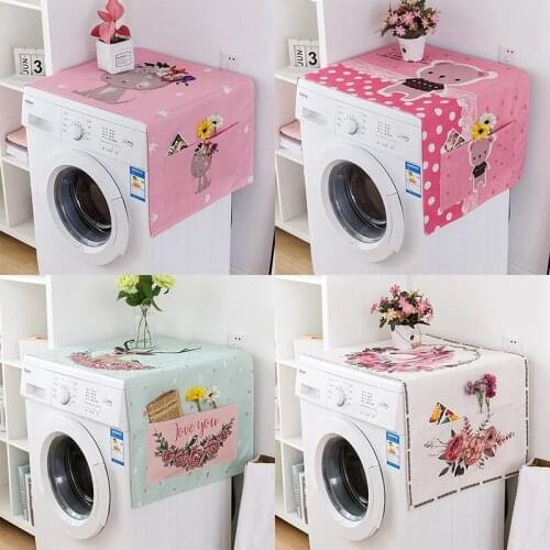 Roller Washing Machine Cover Refrigerator Cover Sunproof Waterproof Cover Microwave Oven Bedside Table Cotton Linen Cloth