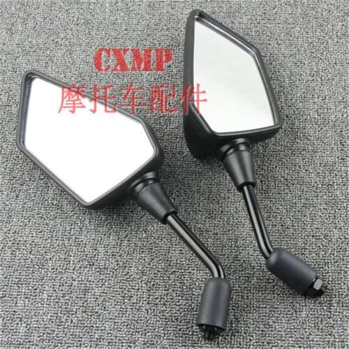 8mm 10mm Motorbike Mirrors Black Motorcycle Side Mirror Motorbike Backup Mirror Universal parts for Kawasaki Z125 Z250 Z750 ER6N