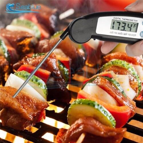Digital Probe Thermometer Foldable Food BBQ Meat Oven Folding Kitchen Thermometer Beer Meat Cooking Water Oil Tools