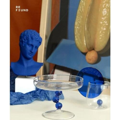 Creative Personality Compote Living Room Decoration Accessories Glass Candlestick Home Bedroom Decoration Handmade