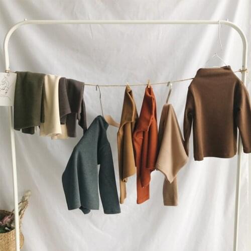 Brand 2018 Autumn Winter New Children Cotoon T Shirt Boy and Girls Long Sleeve Turtleneck Tee Shirt Baby Bottoming Pullovers Tee