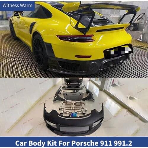For Porsche 911 991.2 GT2 RS Style Car body kit CF FRP front rear bumper side skirts rear spoiler Engine hood Exhaust