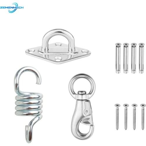 Hammock Chair Ultimate Hanging Accessories Kit 500 LB Capacity Hammock Spring Swivel Hook And Ceiling Hammock Mount Yoga Fitting