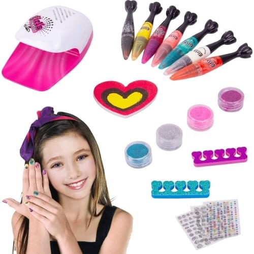 Girls Fashion Nail Art Toy DIY Beauty Manicurist Eduactional Toys For Children Hobby Craft Pretend Play Funny Makeup Artist