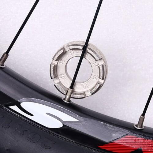 1PCS Bicycle Spoke Nipple Wrench Bike 8 Way Spoke Nipple Key Wheel Rim Wrench Stainless Steel Repair Tool Key Bicycle Accessory