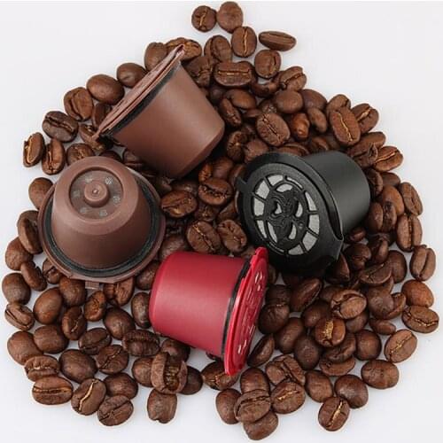 4pcs/lot Round Refillable Reusable Nespresso Coffee Capsule Cafe Filter Pod Cup Replacement Funnel Coffee Filters Basket