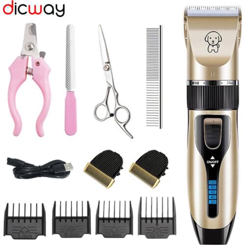 Dicway Dog Clipper Professional Electric Rechargeable Cat Grooming Hair Cutting Machine Animals Cutter Clipper For Dogs Supplies