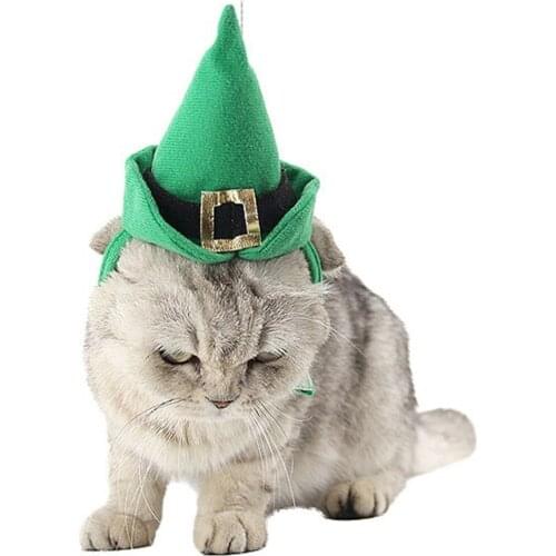 Cute Pet Cat Dog Christmas Caps Party Costume Hat Costume Headwear Green