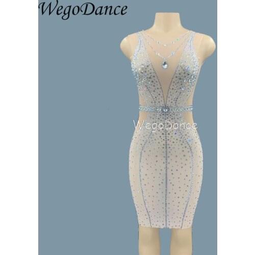Fashion Sleevesless Perspective Mesh Transparent Dress Women Celebrate See Through Dresses Sexy Skinny Costume Dance Short