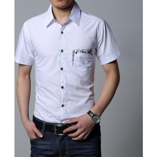 6XL 7XL 8XL Big Men Shirt Short Sleeve 2019 Summer Casual Mens Dress Shirts Black White Purple Social Male Shirt Camisa Social