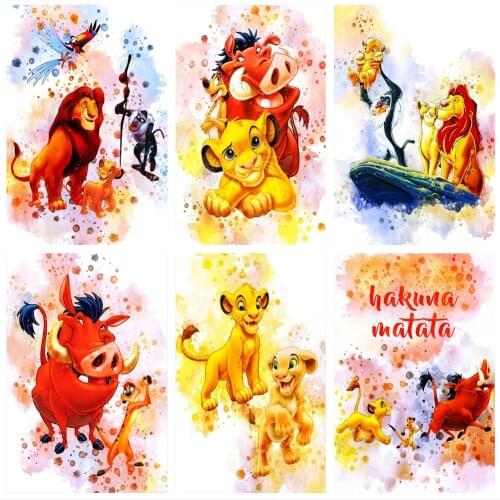 Disney 5D Diamond Painting Kit Set Full Round The Lion King Simba Cross Stitch Diamand Art Diamant Cartoons Animal Mosaic