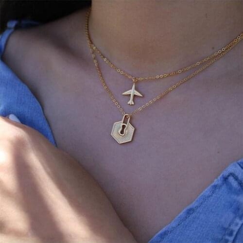 Stainless Steel Necklace for Women Girls Geometric Goth Choker Necklaces Pendant Boho Jewelry Gift Bijoux Femme